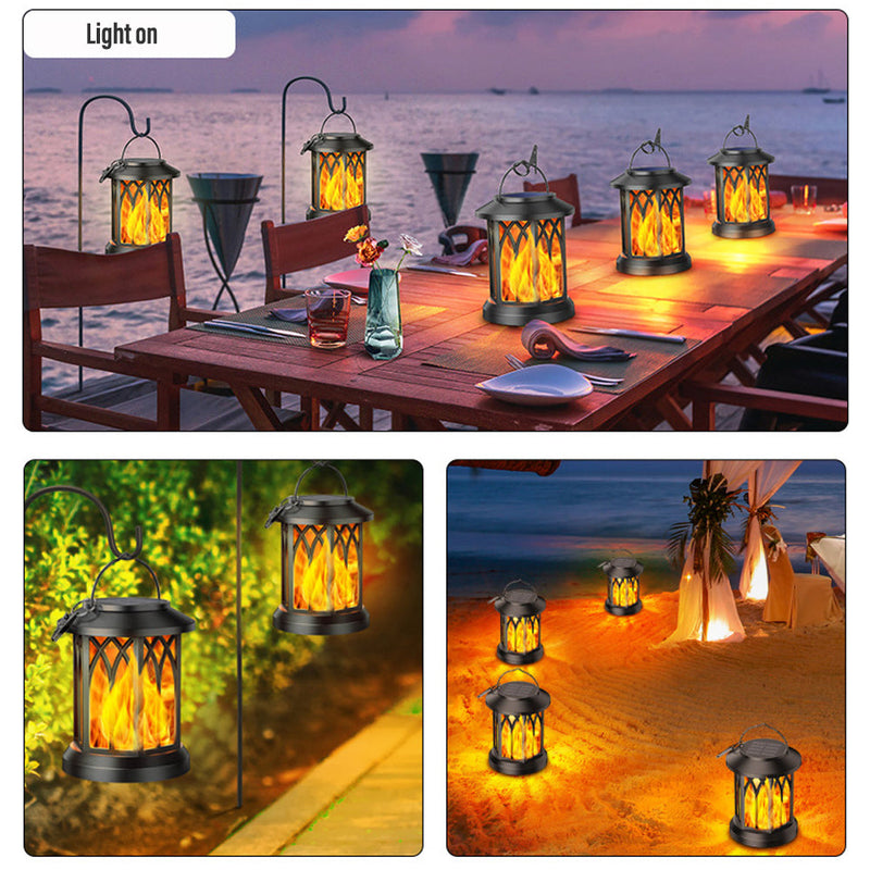 Vibrant Solar Hanging Lamps with Flame Effect – Create Ambient Outdoor Lighting with Sustainable Energy