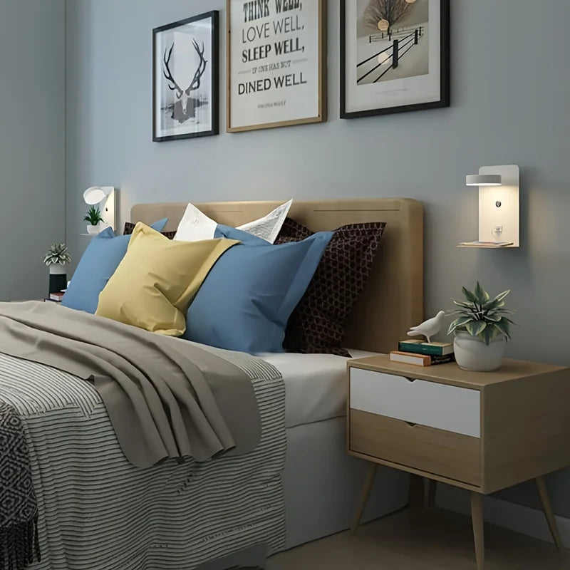 Stylish LED Night Light with USB Charging Port for the Bedroom – Elegant Minimalist Design and Energy Saving Lighting