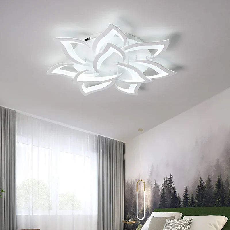 Stylish Dimmable LED Ceiling Light with Warm and Cold Light – Elegant Art Deco Design, Usable via App and Remote Control