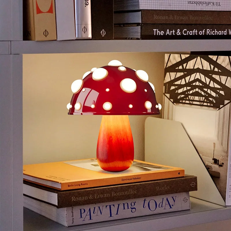 Atmospheric Rechargeable LED Night Lamp in Mushroom Shape - Perfect for a Cozy Bedroom with Soft Lighting