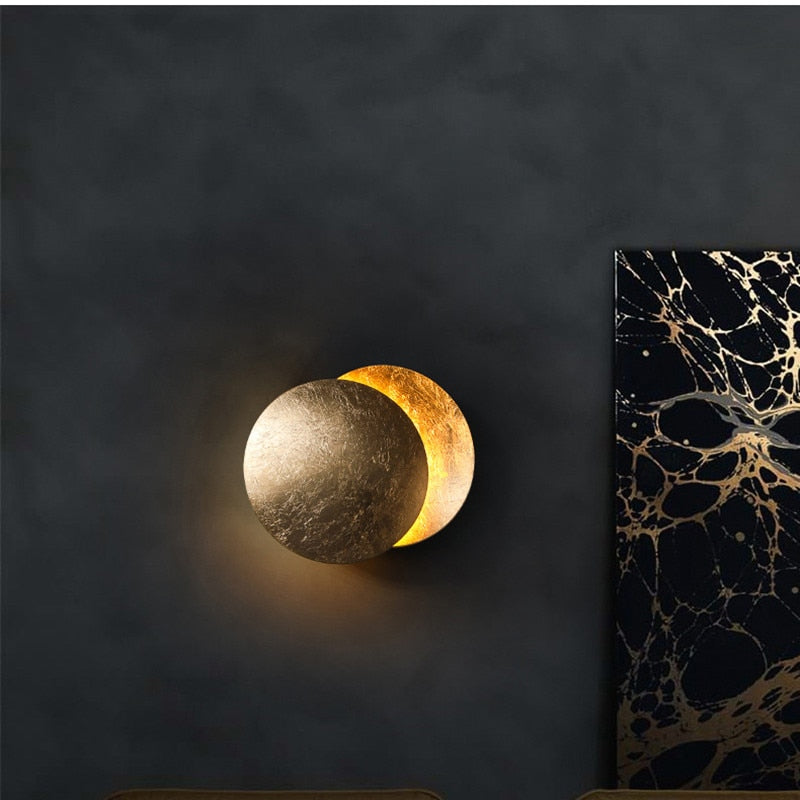 Stylish Eclipse Design Wall Lamp – Energy-Efficient LED Wall Light for Indoor Use with Warm White Light