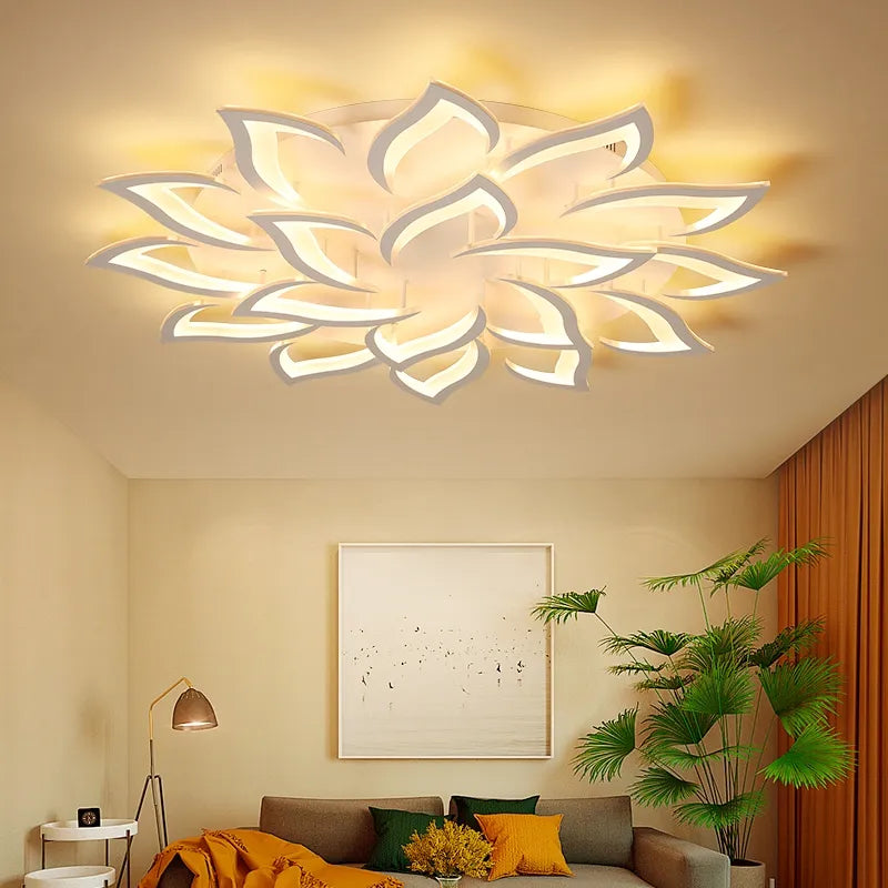 Stylish Dimmable LED Ceiling Light with Warm and Cold Light – Elegant Art Deco Design, Usable via App and Remote Control