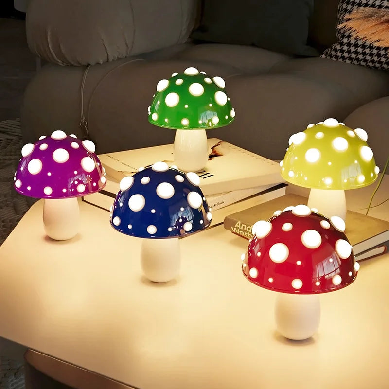 Atmospheric Rechargeable LED Night Lamp in Mushroom Shape - Perfect for a Cozy Bedroom with Soft Lighting