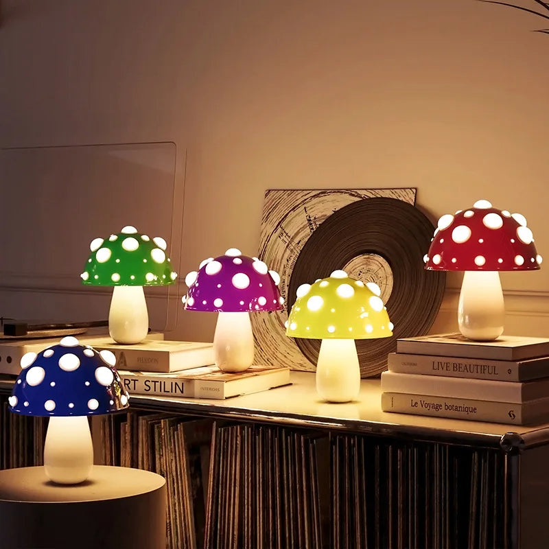 Atmospheric Rechargeable LED Night Lamp in Mushroom Shape - Perfect for a Cozy Bedroom with Soft Lighting