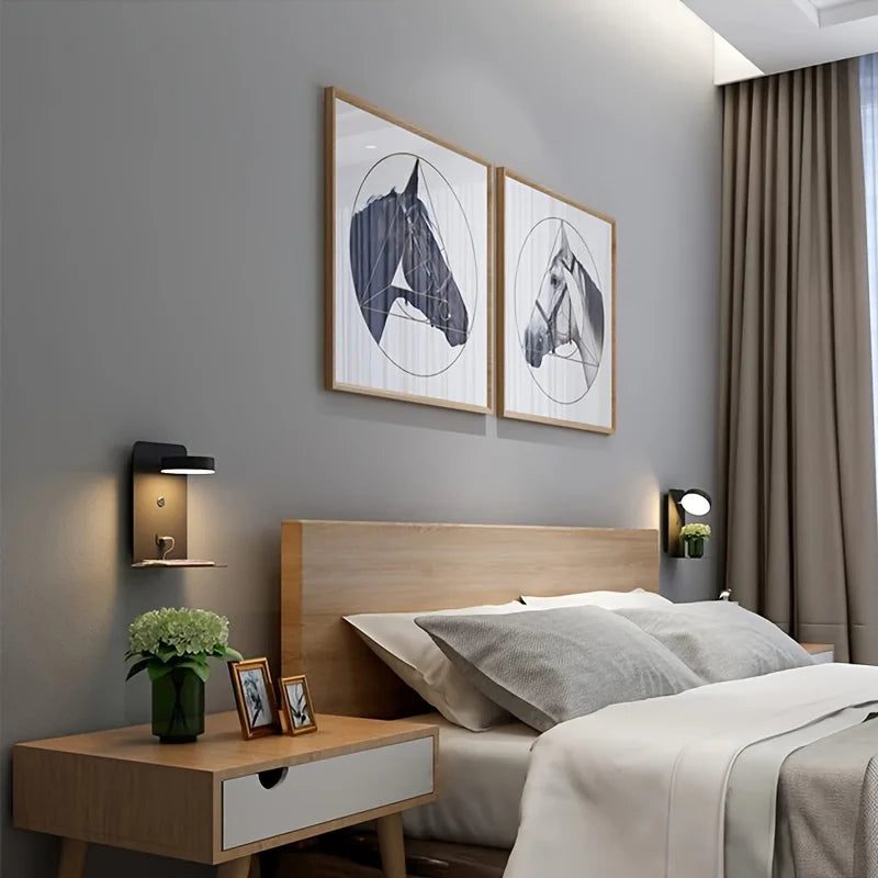 Stylish LED Night Light with USB Charging Port for the Bedroom – Elegant Minimalist Design and Energy Saving Lighting