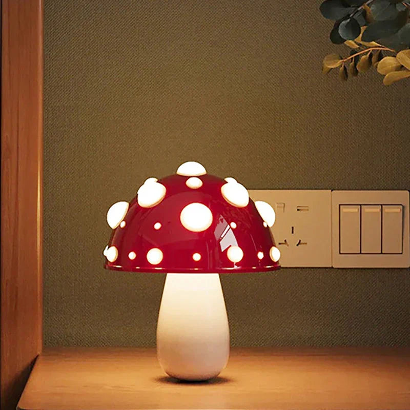 Atmospheric Rechargeable LED Night Lamp in Mushroom Shape - Perfect for a Cozy Bedroom with Soft Lighting