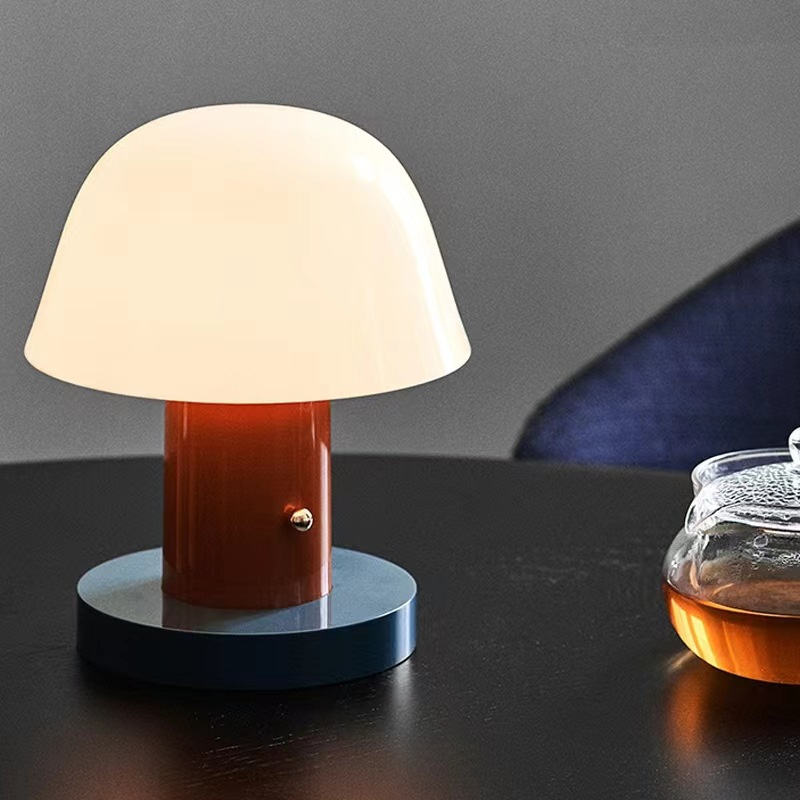Modern Dimmable Wireless Mushroom Table Lamp – LED with Touch Control and Rechargeable Battery
