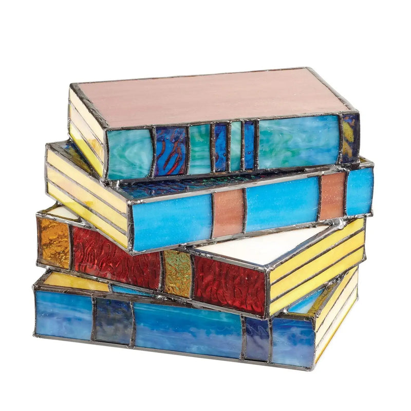 Breathtaking Stained Glass Book Lamp from the GlassNovel Collection