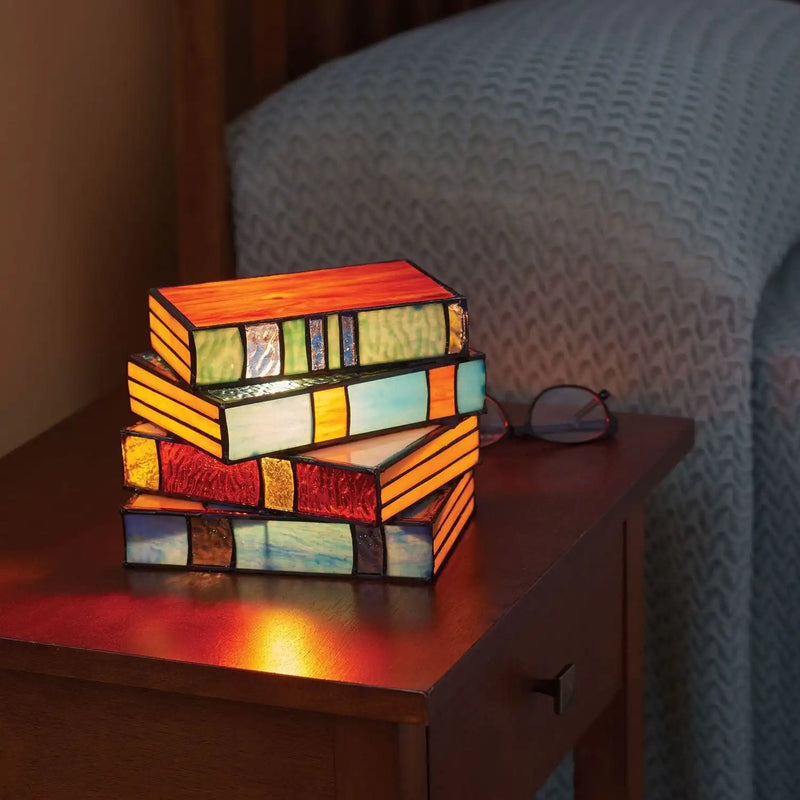 Breathtaking Stained Glass Book Lamp from the GlassNovel Collection