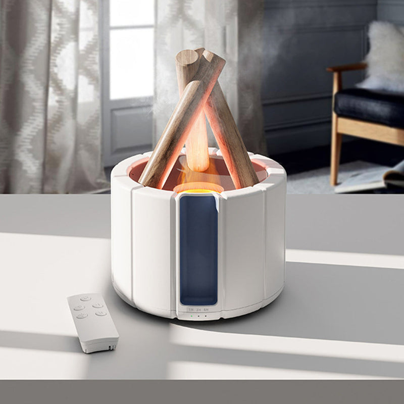 Illuminated Multifunctional Table Lamp with Humidifier and Aroma Diffuser – Enchanting Flame Effect with Remote Control