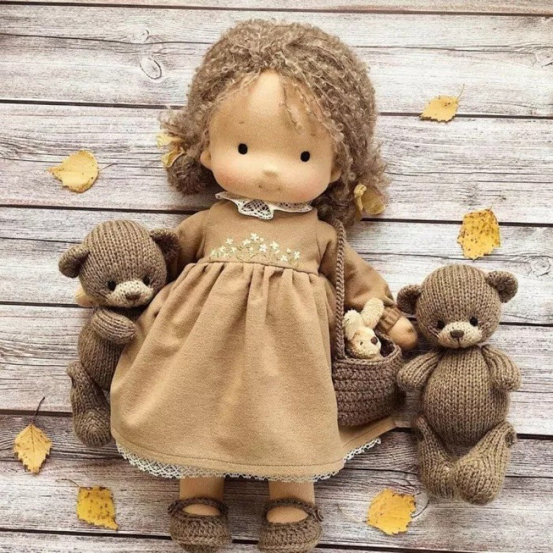 Unique Handmade Waldorf Doll – Soft Fabric Cuddle Toy for Unlimited Creative Play Fun