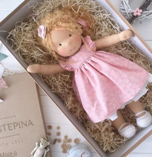 Unique Handmade Waldorf Doll – Soft Fabric Cuddle Toy for Unlimited Creative Play Fun