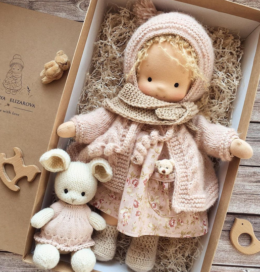 Unique Handmade Waldorf Doll – Soft Fabric Cuddle Toy for Unlimited Creative Play Fun