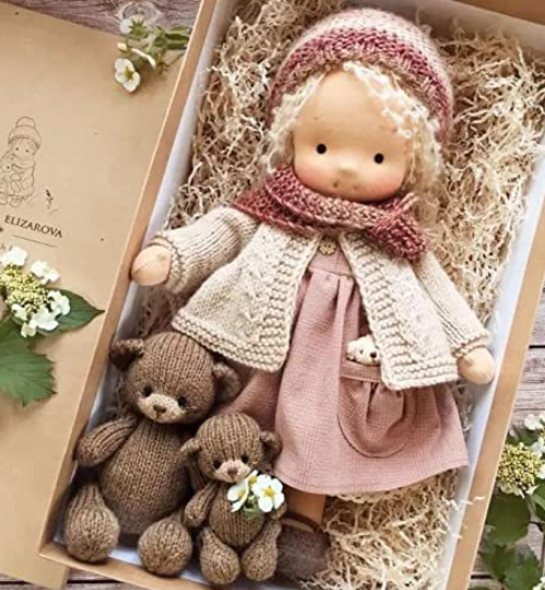 Unique Handmade Waldorf Doll – Soft Fabric Cuddle Toy for Unlimited Creative Play Fun