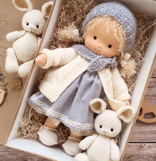 Unique Handmade Waldorf Doll – Soft Fabric Cuddle Toy for Unlimited Creative Play Fun
