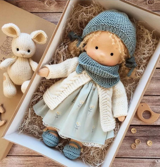 Unique Handmade Waldorf Doll – Soft Fabric Cuddle Toy for Unlimited Creative Play Fun