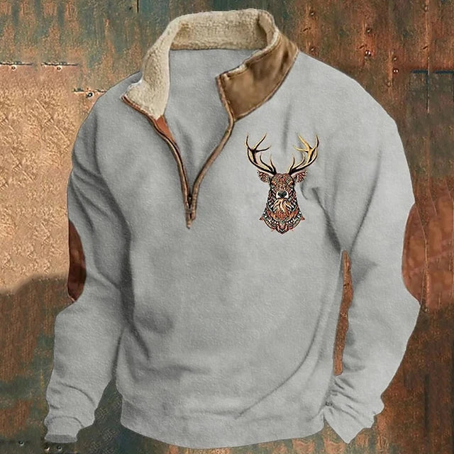 Zeke Men's Sweater – Elegant Rustic Look with Half Zip and Super Comfortable Cotton Blend