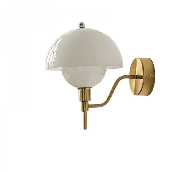 Mushroom-Shaped Cream Wall Lamp - Create a Cozy and Natural Elegance in Your Interior, Perfect for Hallways and Wall Decor
