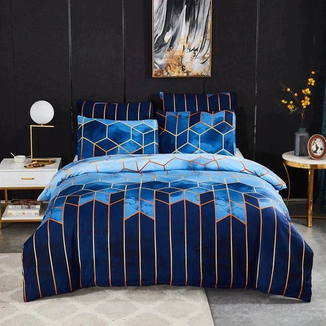 Stylish Duvet Cover 200x200 cm made of 100% Cotton with Modern Geometric Pattern - Cooling and Breathable for Ultimate Sleep Comfort