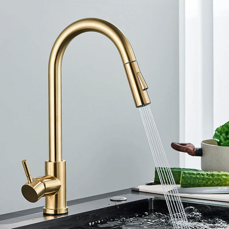 TouchFaucet | Trendy touch-sensitive kitchen faucet with flexible pull-out hose for ultimate convenience