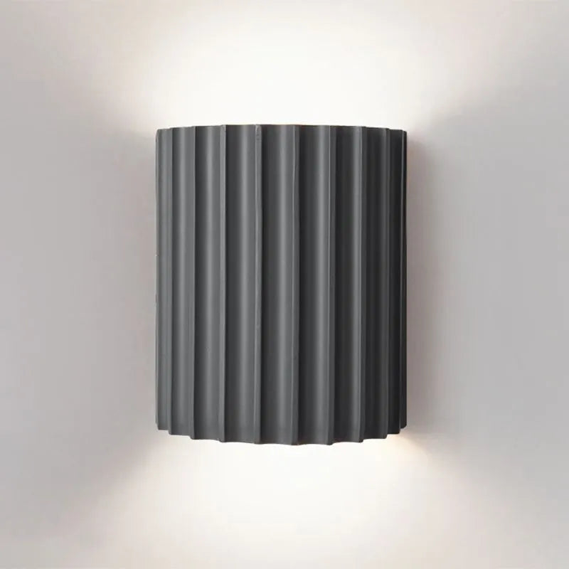 Stylish Black Wall Lamp with Pleated Shade - Perfect Lighting for Your Living Room and Bedroom