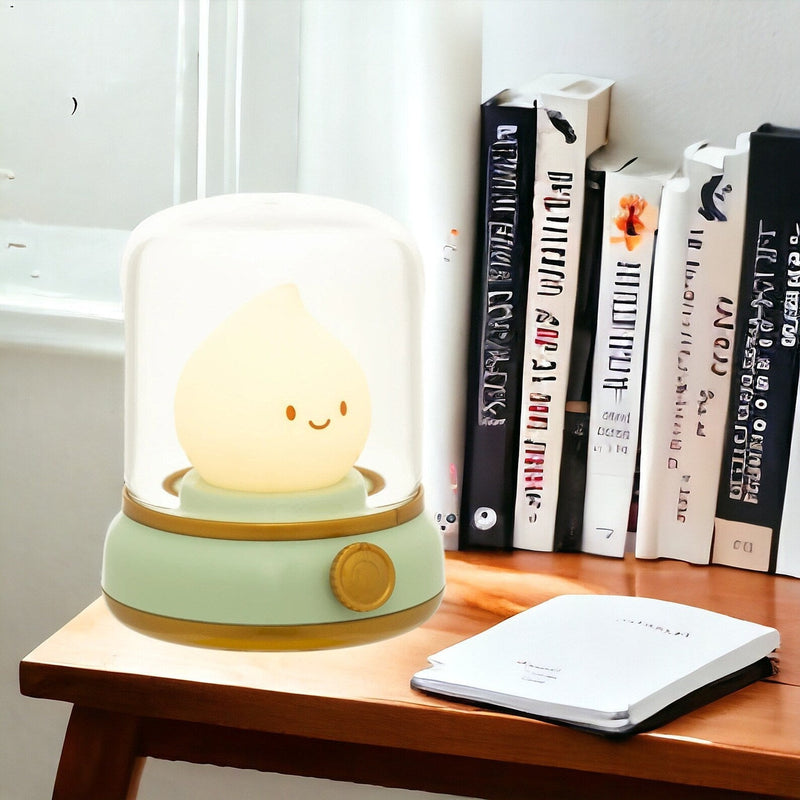Stylish Retro Night Light with Adjustable Lighting and Warm Sound - Compact and Rechargeable for the Perfect Mood Setter