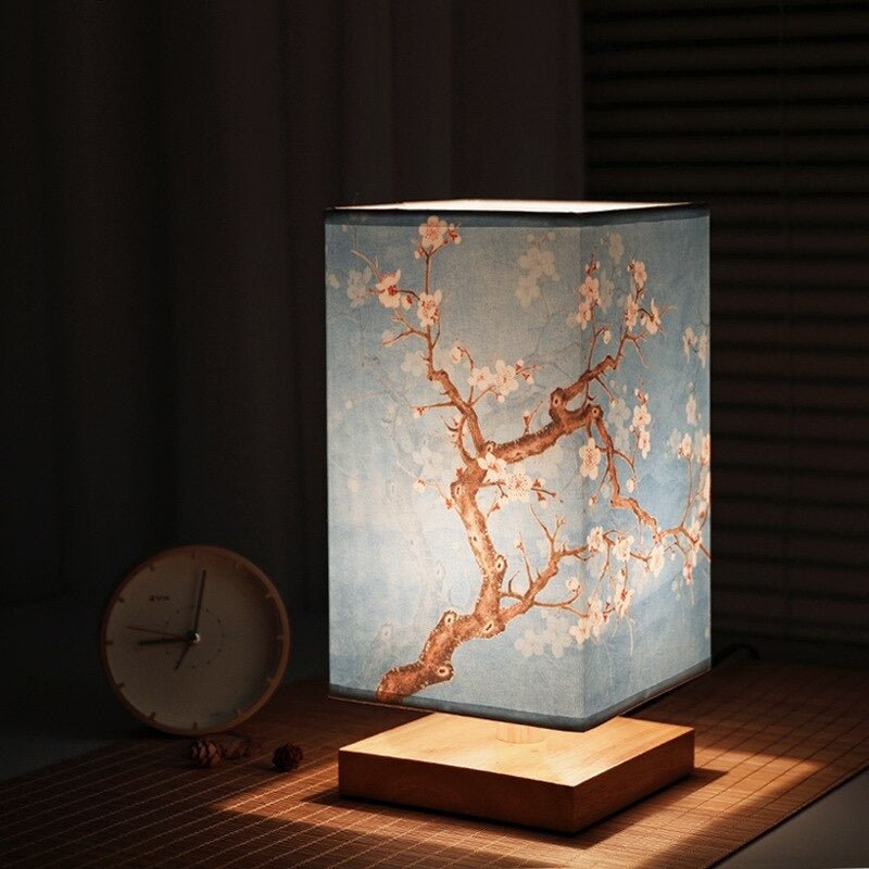 Stylish Japanese-Scandinavian Table Lamp Made of Natural Wood and Bamboo – Minimalist Elegance for Your Interior