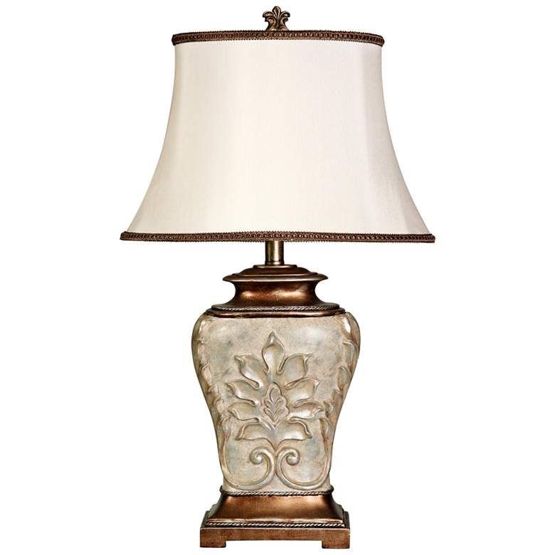 Traditional Table Lamp with White Shade