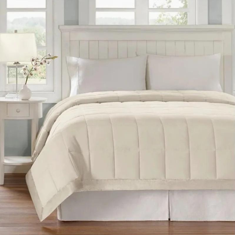 Elegant Lightweight Bedspread in Stylish Prospect Blue with Luxurious Satin Edge - Perfect as a Bedspread or Blanket for Any Season!