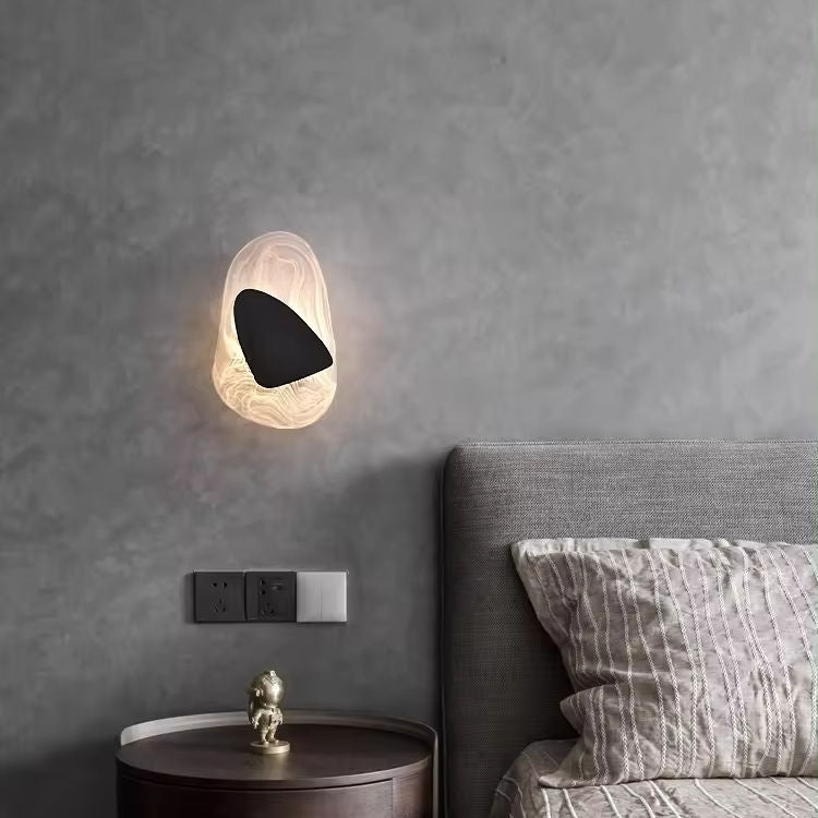 Stylish LED Wall Lamp made of Glass with Elegant Brushed Metal – Modern and Minimalist Design for Indoor Use, 20cm x 30cm