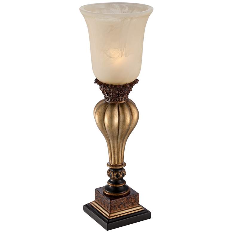 Gold Alabaster Glass Accent Console Lamp