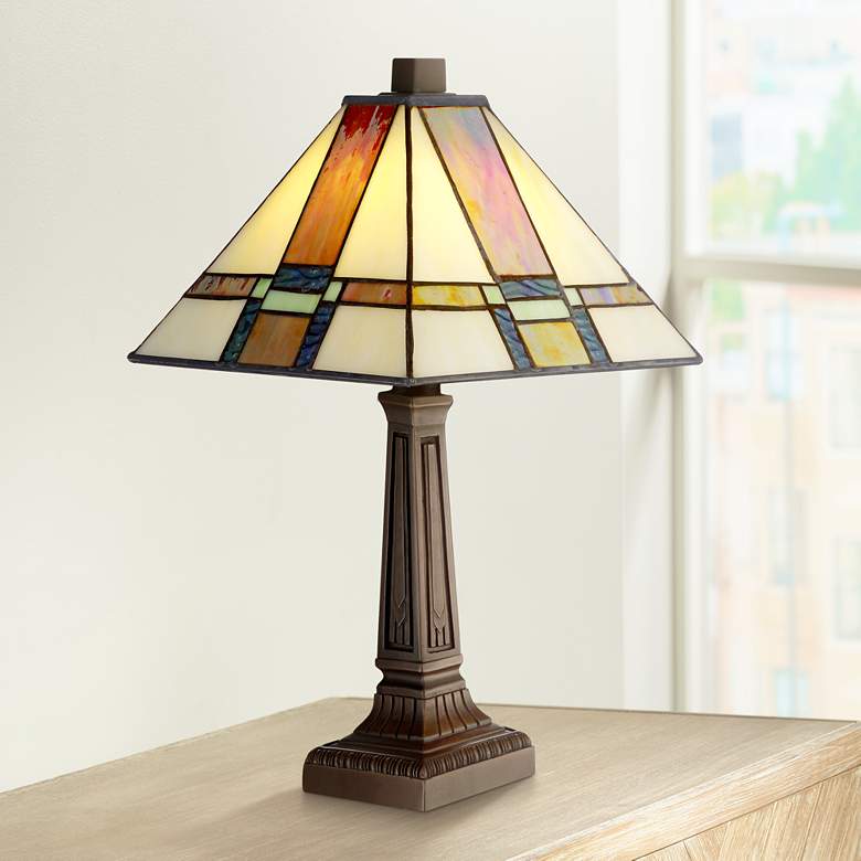 LED Art Glass Accent Table Lamp