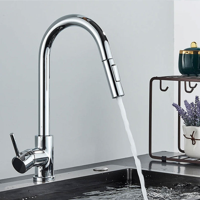 TouchFaucet | Trendy touch-sensitive kitchen faucet with flexible pull-out hose for ultimate convenience