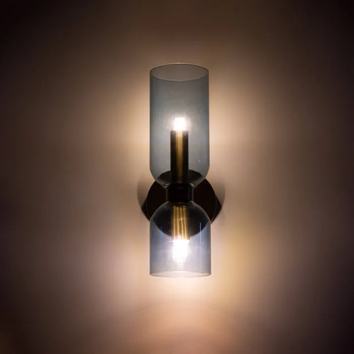 Stylish LED Wall Lamp with Double Glass Head - Energy-Efficient Lighting for Bedroom and Living Room