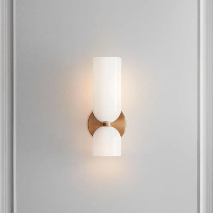 Stylish LED Wall Lamp with Double Glass Head - Energy-Efficient Lighting for Bedroom and Living Room